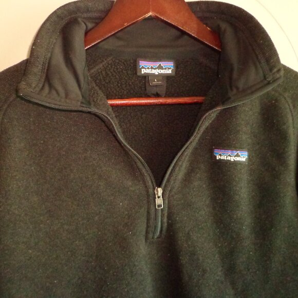 Patagonia Women's Better Sweater 1/4 Zip Fleece L Black Stand Collar - Picture 6 of 14